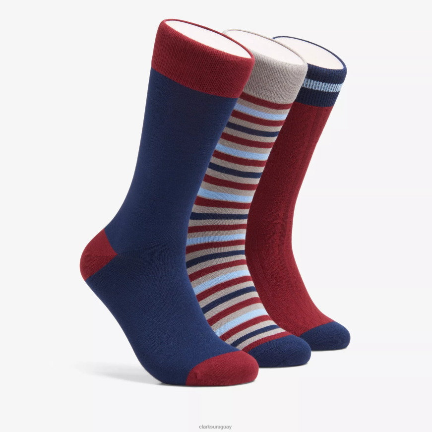 combinación roja Clarks paquete de 3 novelas de vestir X8V4N968