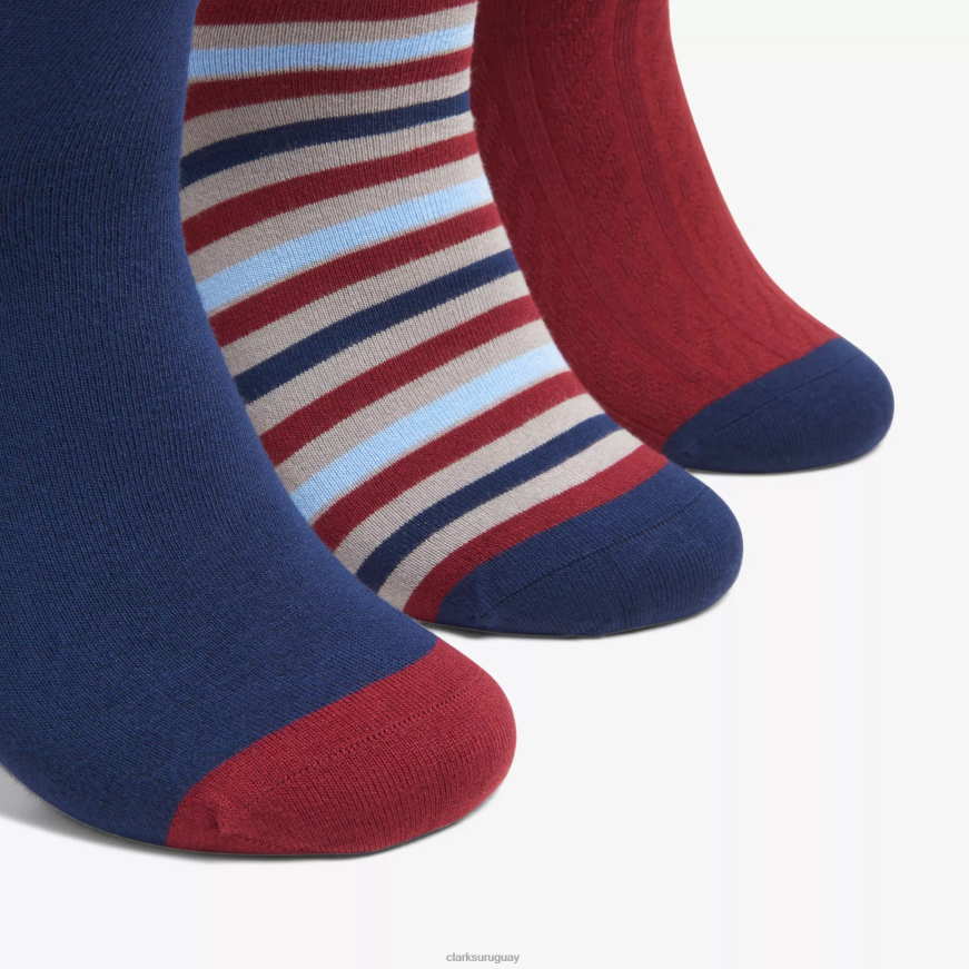 combinación roja Clarks paquete de 3 novelas de vestir X8V4N968