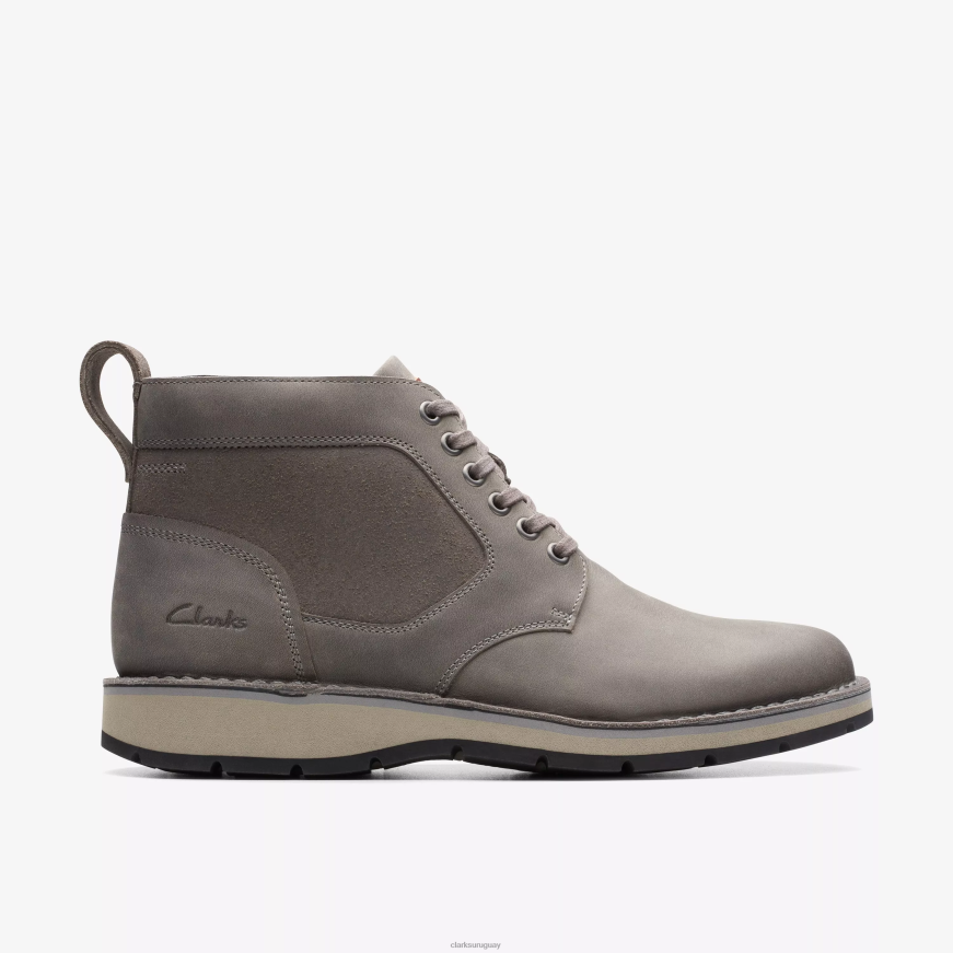 cuero gris oscuro Clarks tapa de grava X8V4N916