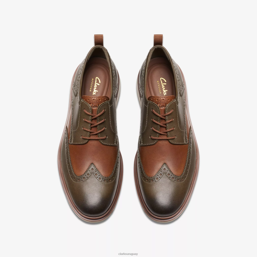 combinación de oliva oscuro Clarks ala de la capilla X8V4N717