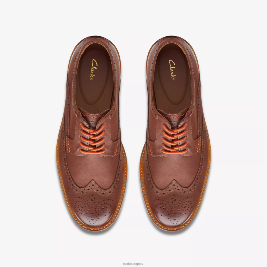 cuero bronceado oscuro Clarks límite de cuero del ático X8V4N710