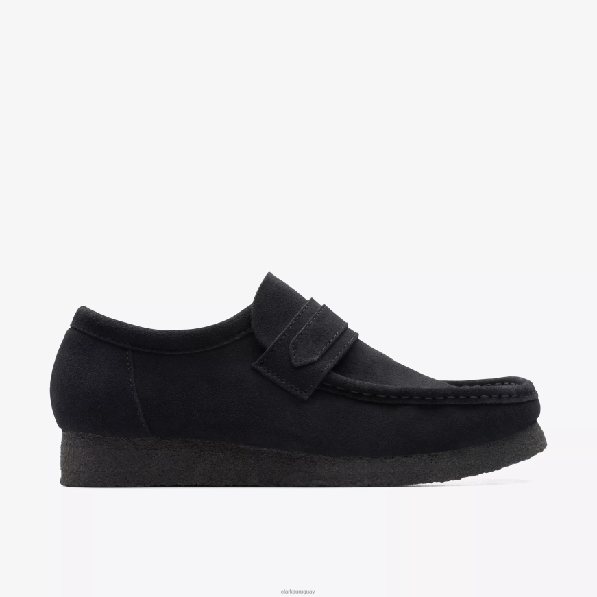 ante negro Clarks mocasín wallabee X8V4N686