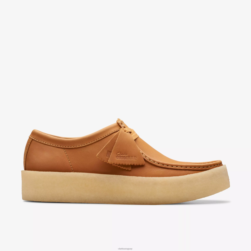cuero bronceado medio Clarks taza wallabee X8V4N677