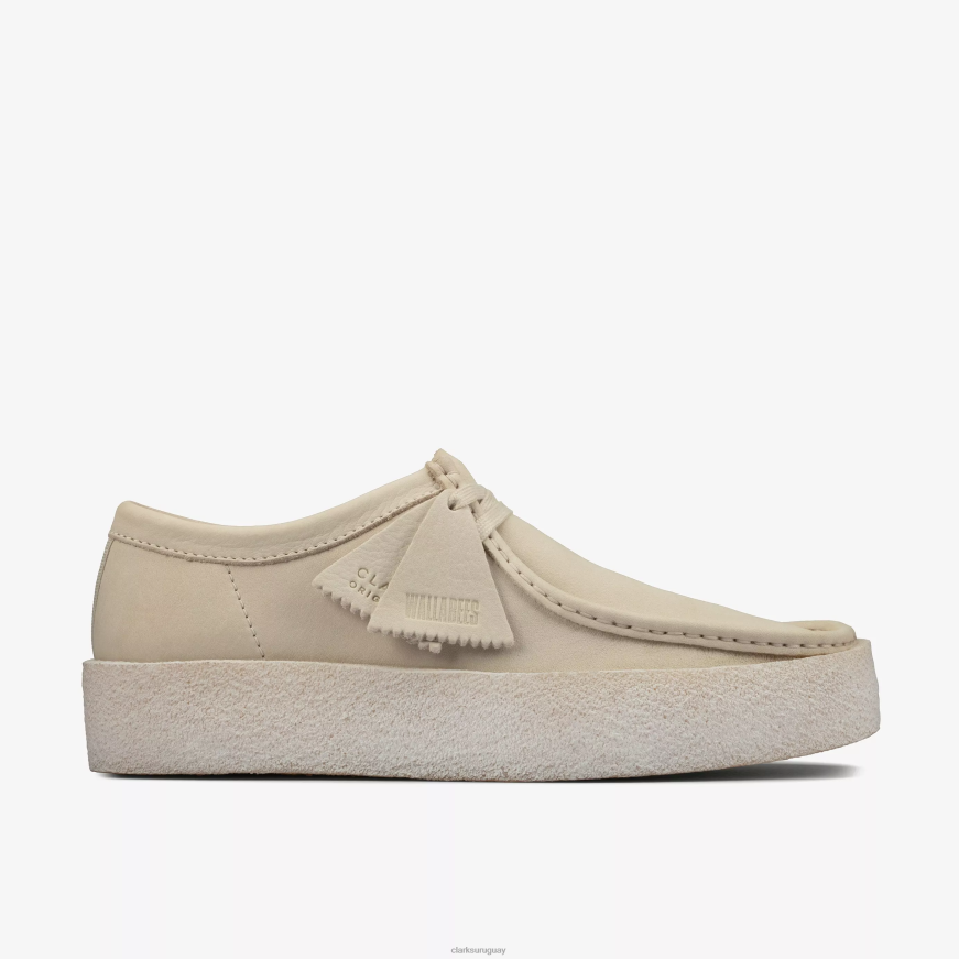 nubuck blanco Clarks taza wallabee X8V4N680