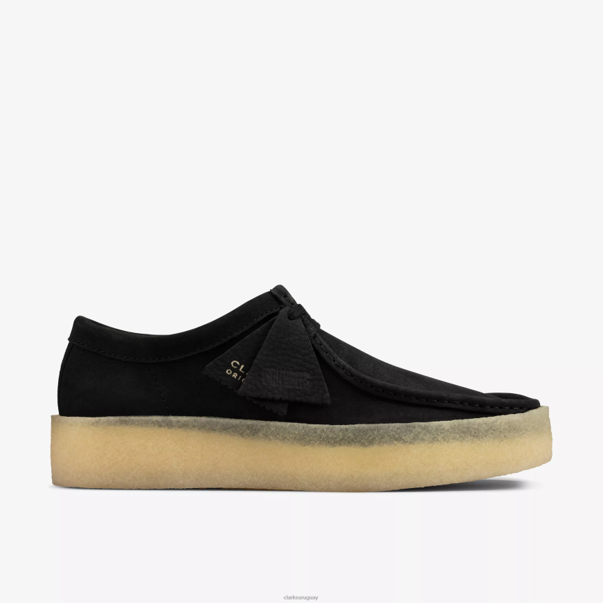 nubuck negro Clarks taza wallabee X8V4N678