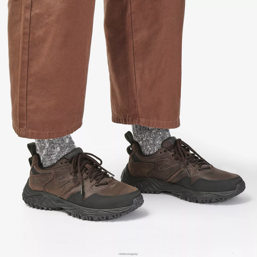 cuero marrón oscuro Clarks atl caminar ir impermeable X8V4N861