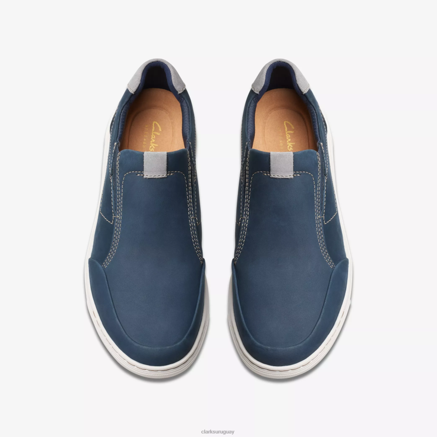 nubuck azul marino Clarks paso de piedra de mapa X8V4N811