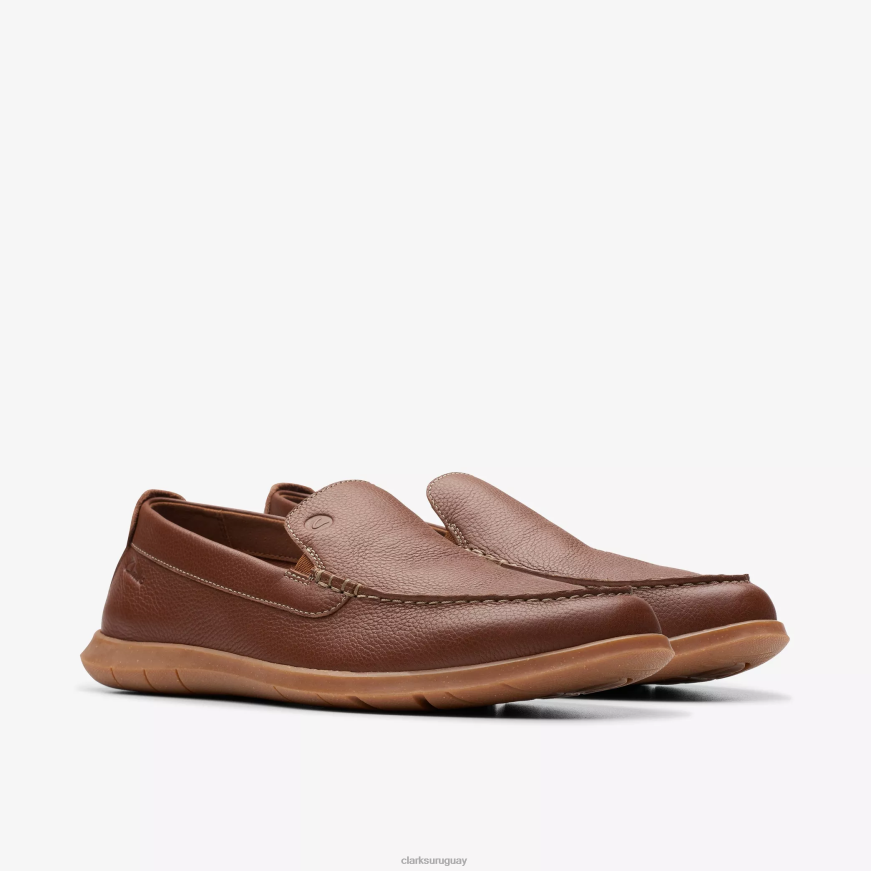 cuero marrón claro Clarks paso flexible X8V4N888