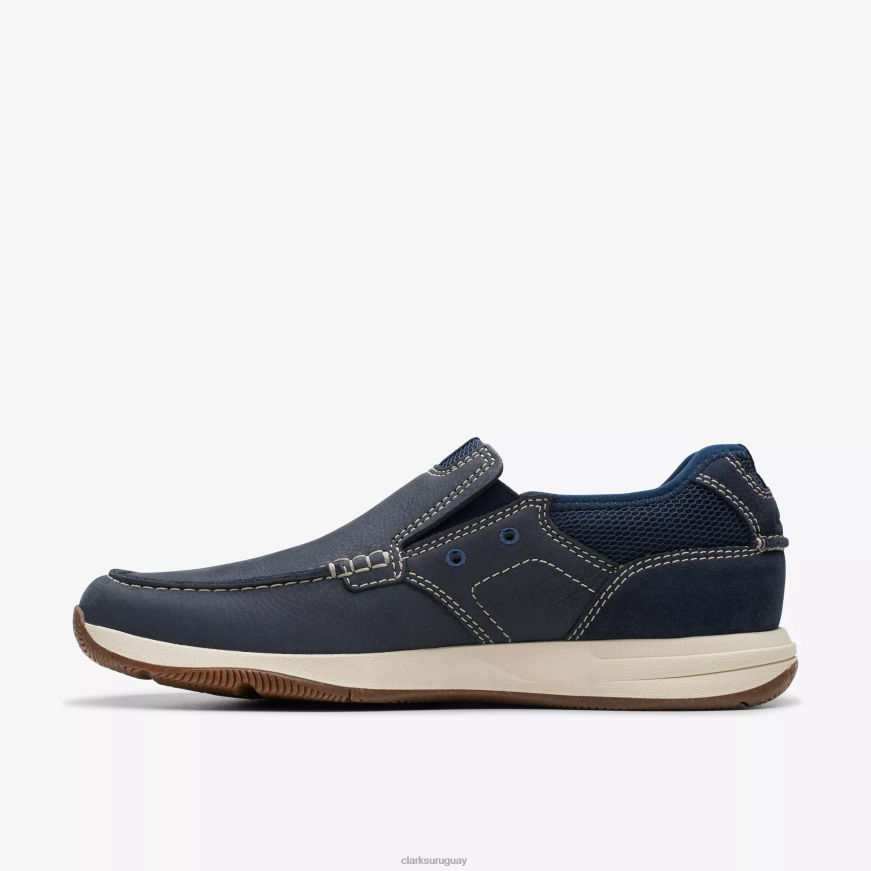 nubuck azul marino Clarks paso de vista de vela X8V4N893