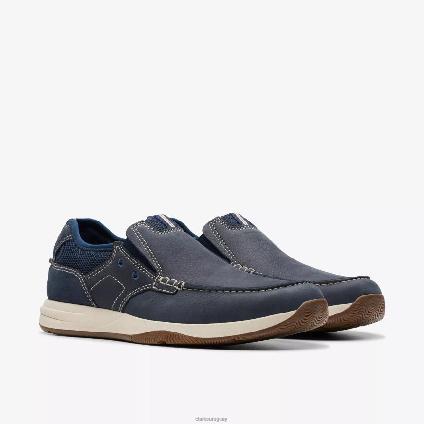 nubuck azul marino Clarks paso de vista de vela X8V4N893
