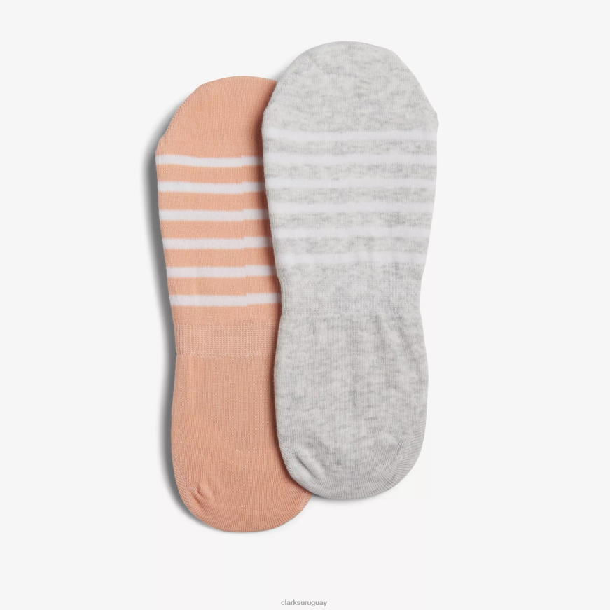 gris claro Clarks Paquete de 2 forros a rayas. X8V4N643