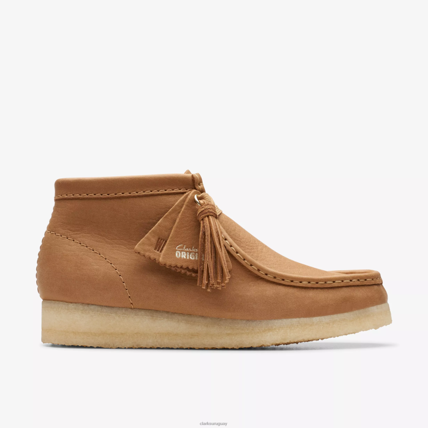 cuero bronceado medio Clarks bota wallabee X8V4N378