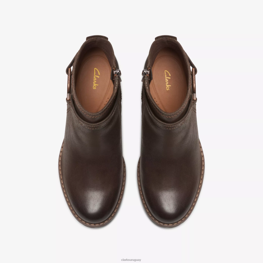 cuero marrón oscuro Clarks correa leda X8V4N448