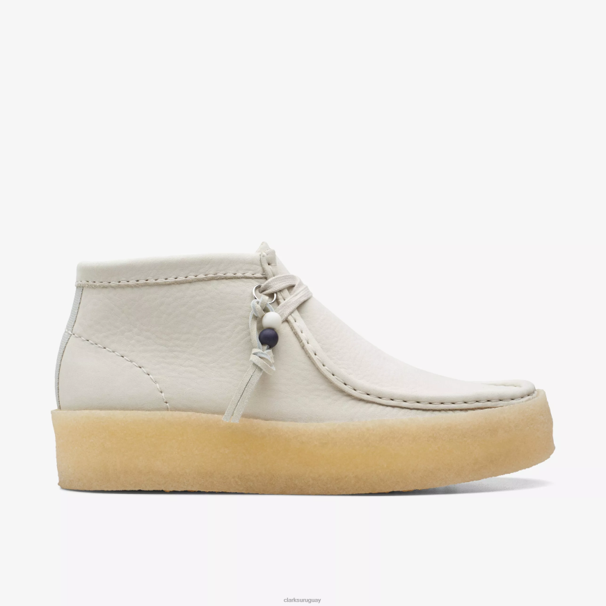 nubuck blanco Clarks bota de copa wallabee X8V4N486