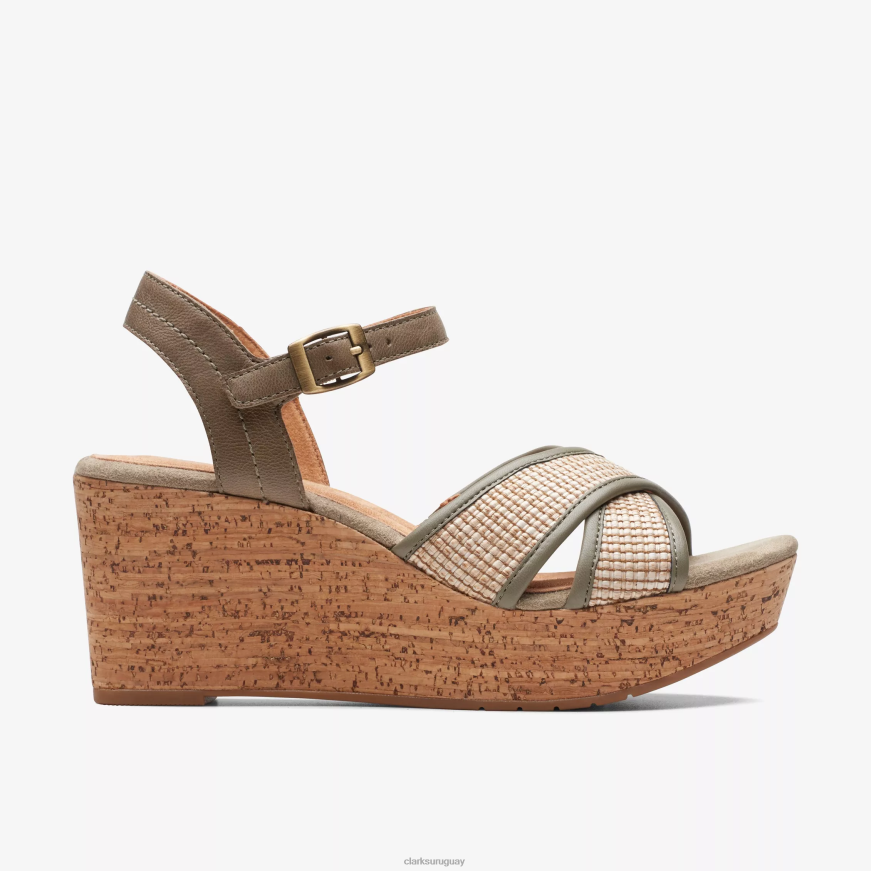 cuero oliva Clarks ciruela elleri X8V4N174