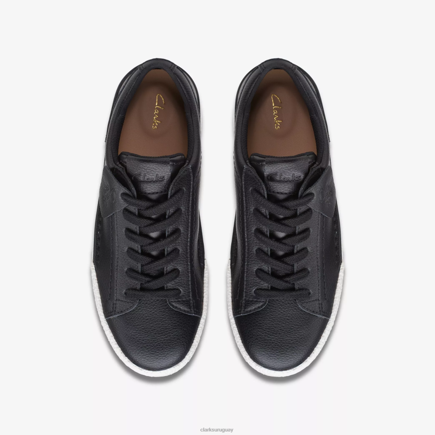 cuero negro Clarks paseo por la taza artesanal X8V4N367