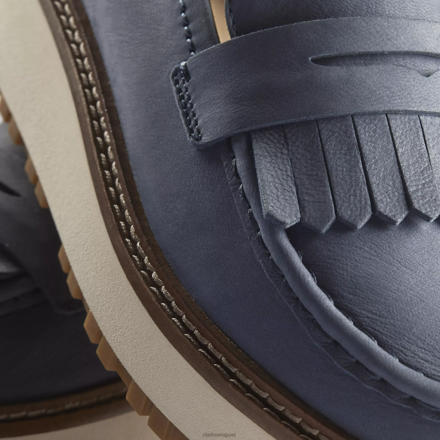 nubuck azul marino Clarks mocasín orianna X8V4N210