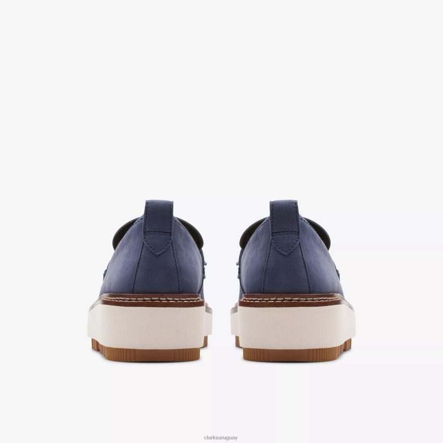 nubuck azul marino Clarks mocasín orianna X8V4N210
