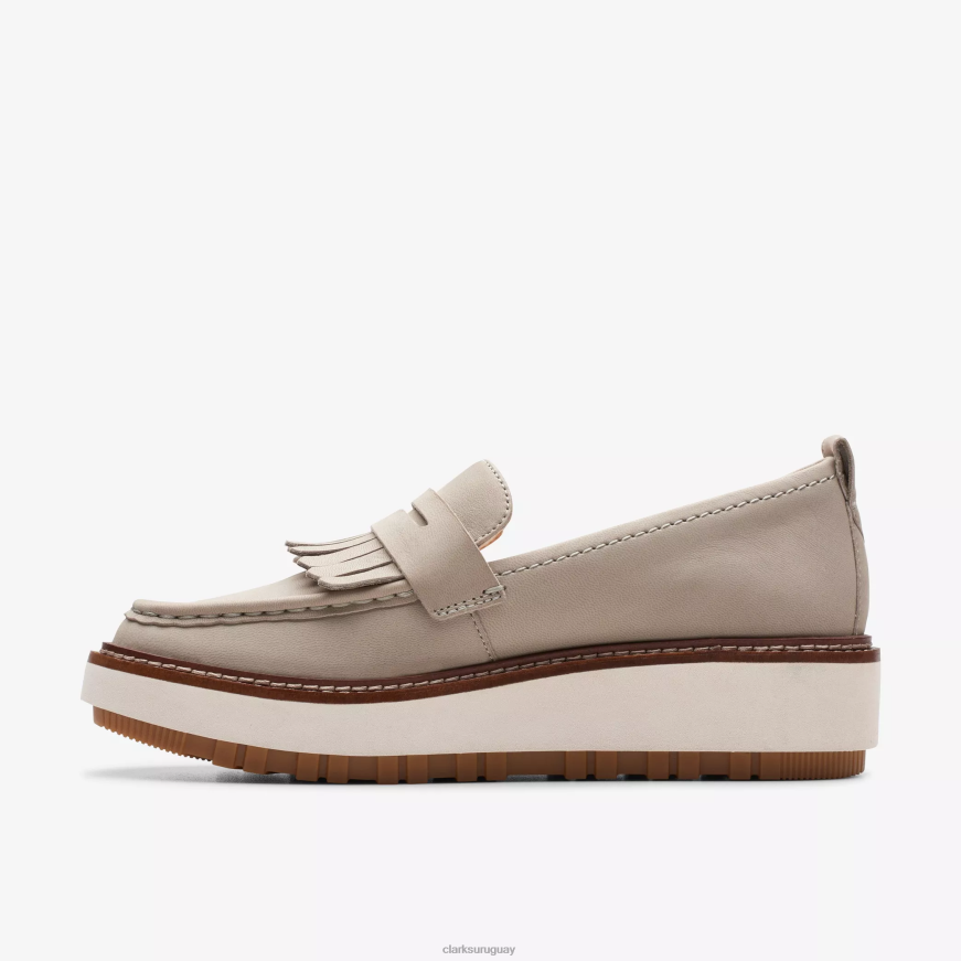 nubuck de piedra Clarks orianna w mocasín X8V4N209