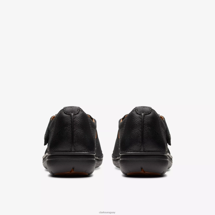 cuero negro Clarks correa sin bucle X8V4N292