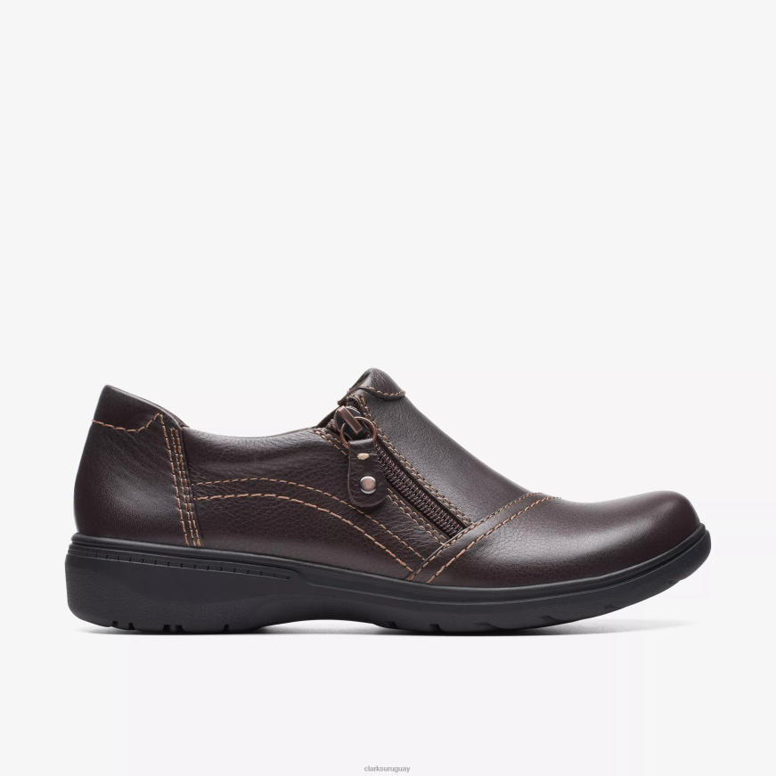 cuero marrón oscuro Clarks rayo carleigh X8V4N588