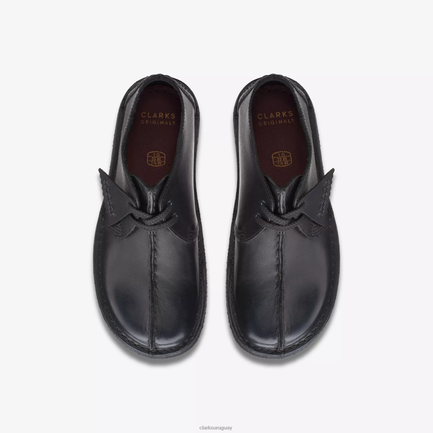 cuero negro Clarks caminata por el desierto mayores X8V4N978