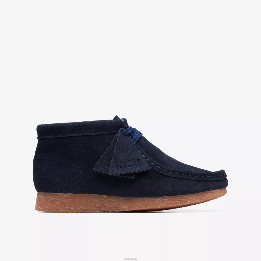 gamuza azul marino Clarks bota wallabee mayor X8V4N1012