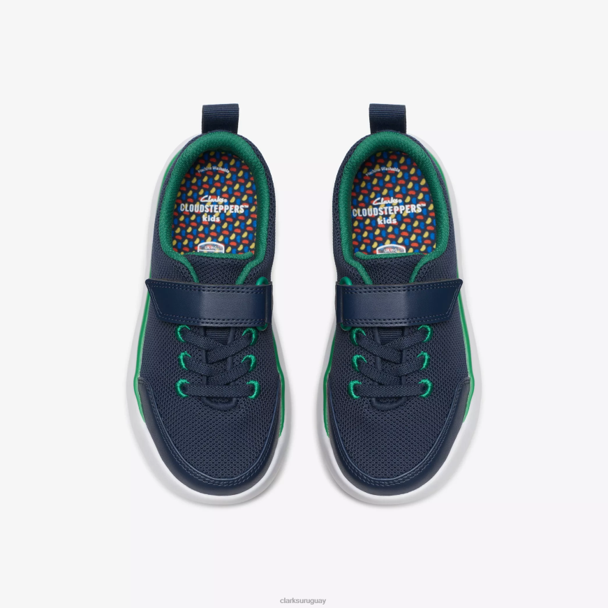 azul marino sintético Clarks niño corriendo aro X8V4N1001