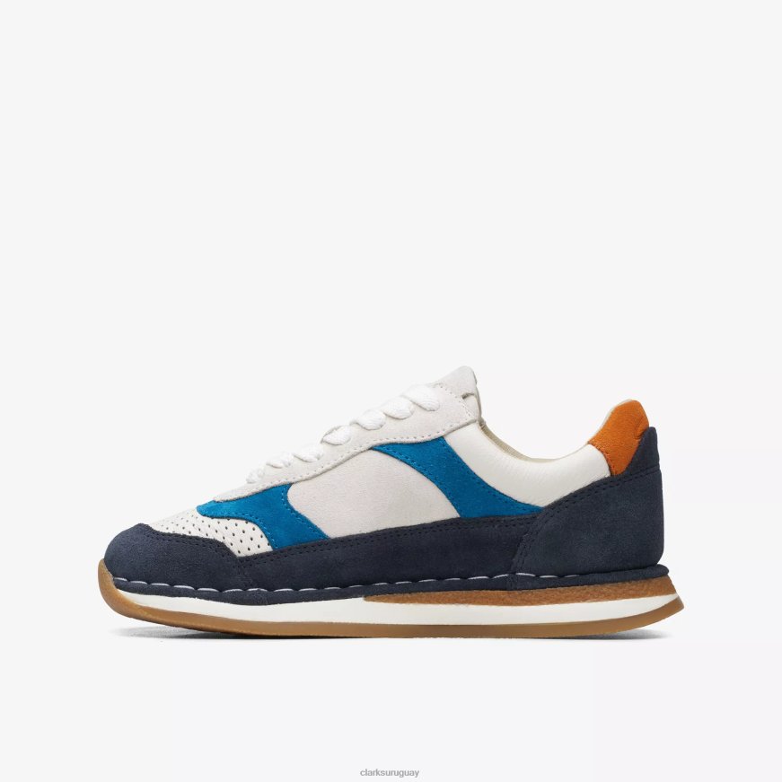 combinación azul marino Clarks carrera artesanal para niños X8V4N1007