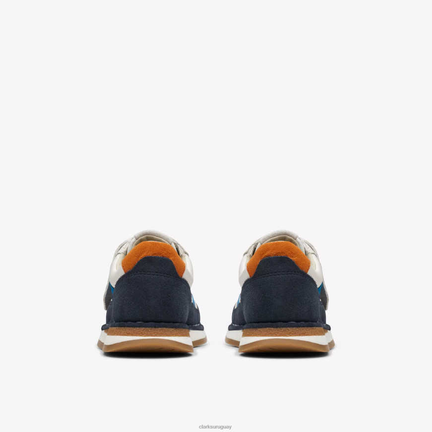 combinación azul marino Clarks carrera artesanal para niños X8V4N1007