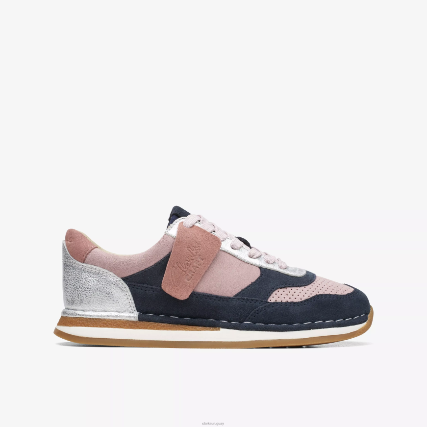 combinación rosa Clarks carrera artesanal para mayores X8V4N1005