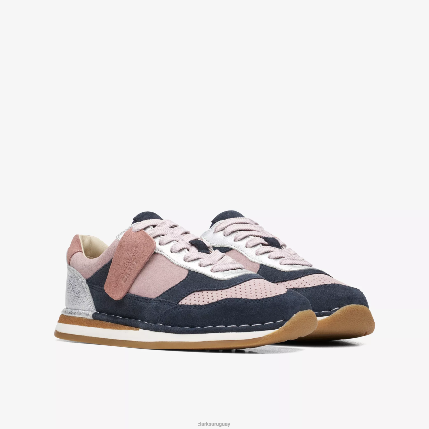 combinación rosa Clarks carrera artesanal para mayores X8V4N1005