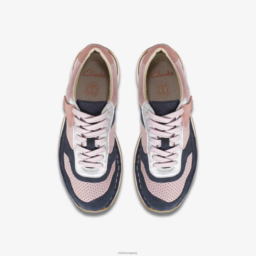 combinación rosa Clarks carrera artesanal para mayores X8V4N1005