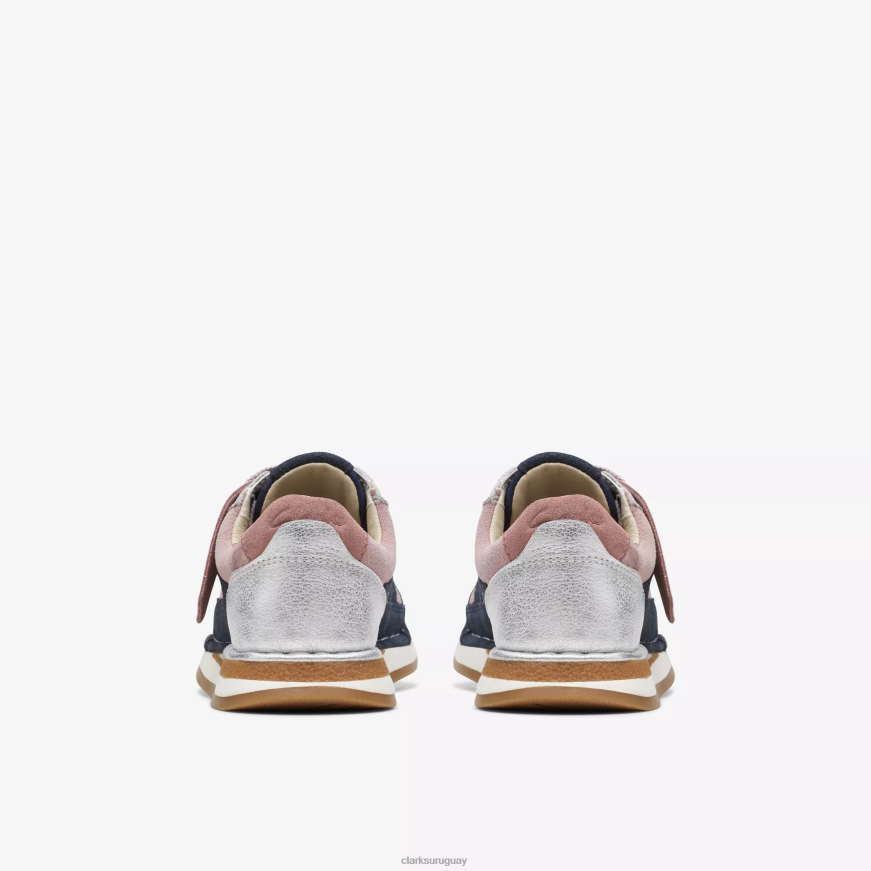 combinación rosa Clarks carrera artesanal para niños X8V4N1009