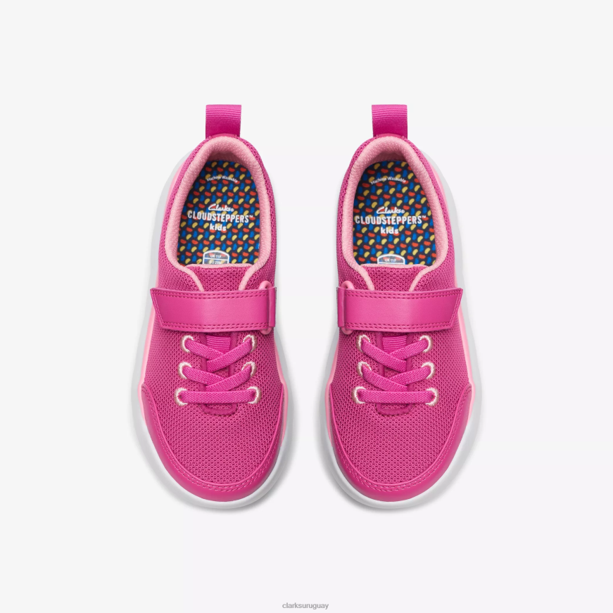 rosa sintético Clarks niño corriendo aro X8V4N1002